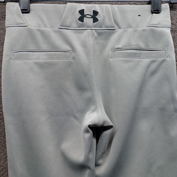 Under Armour Boys Athletic Baseball Sports Pants Gray - Picture 6 of 10